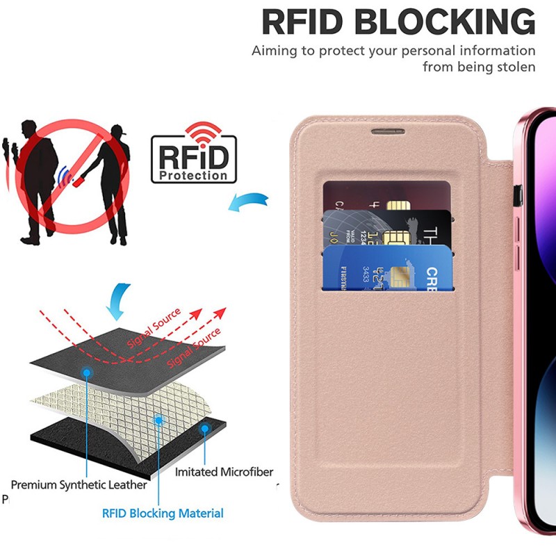 Wireless Charging Wallet Flip Phone Case